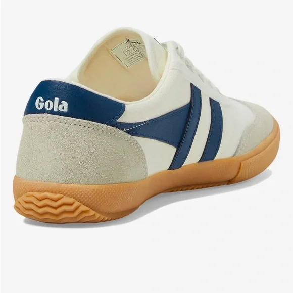 Gola Badminton Sneaker in Off White, Baltic, & Gum, Size: 10 - Picture 2 of 14